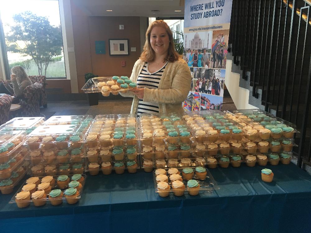 Cupcakes were handed out at four locations on campus to celebrate Founders Day